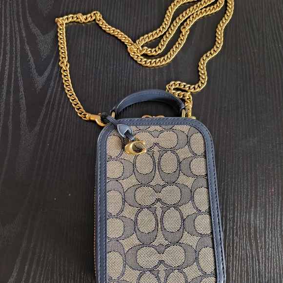 Coach Blue Signature Alli Crossbody Chain Bag - Picture 10 of 10